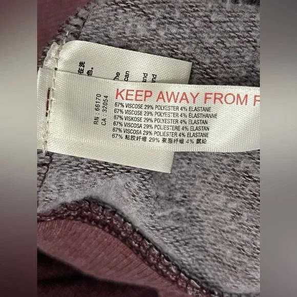 Free People Bonfire Hoodie Fig Jam  Burgundy Oversized Cropped Size XS - Picture 6 of 6